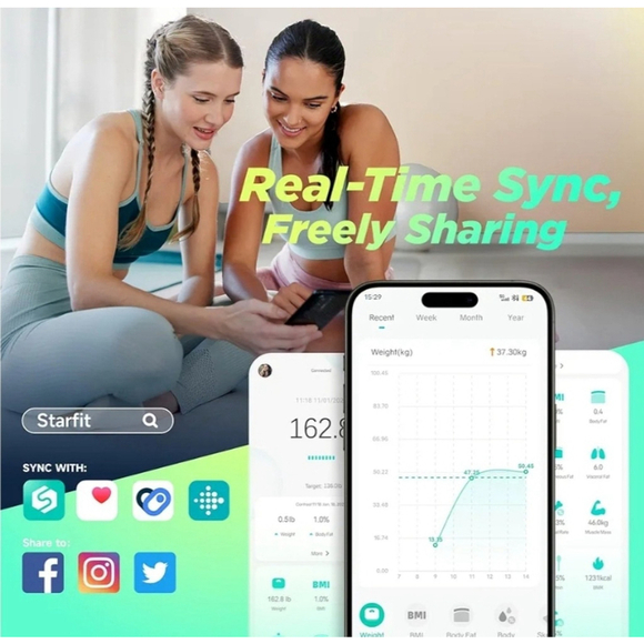 Scale for Body Weight, Smart Scale with 8-in-1 VA Display - Picture 6 of 12